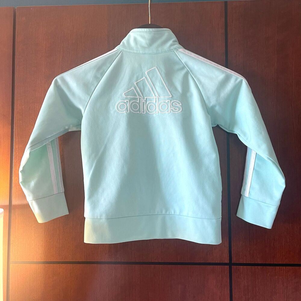 Adidas Girls Adicolor Classics Track Jacket Turquoise Pullover Size 5 - Picture 3 of 8